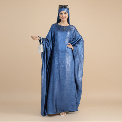 فستان عباية فراشة بتصميم فراشة لامع بلون برونزي رقم 26778