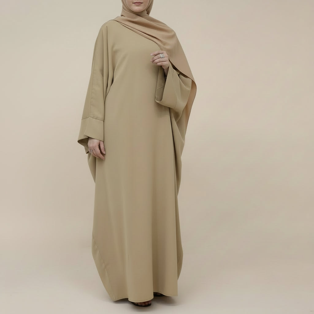 Muslim Women Nida Batwing Sleeve Farasha Abaya Dress #26468