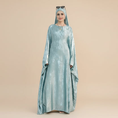 فستان عباية فراشة بتصميم فراشة لامع بلون برونزي رقم 26778