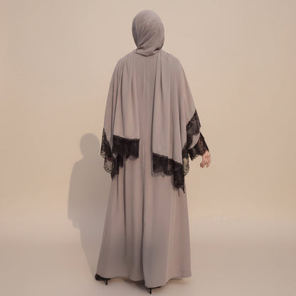 Muslim Women Lace Abaya Dress With Matching Hijab #261175