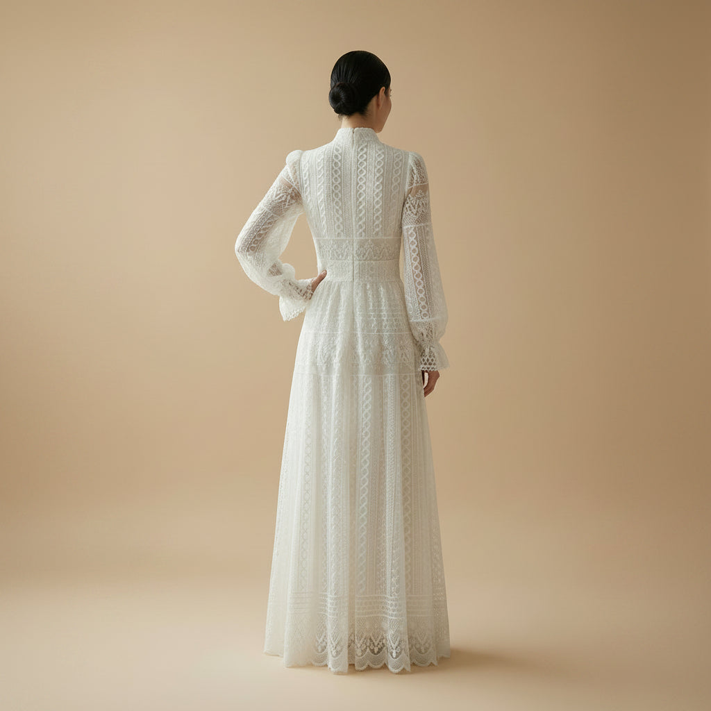 Exquisite Embroidery Double Layers Abaya Dress #261240