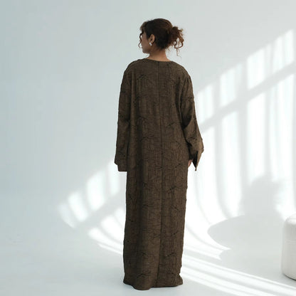 عباية فاخرة من الجاكار ذات وجهين للنساء المسلمات #261130