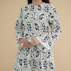 Embroidery Abaya Dress With Linen For Women - Black/Apricot - #261095