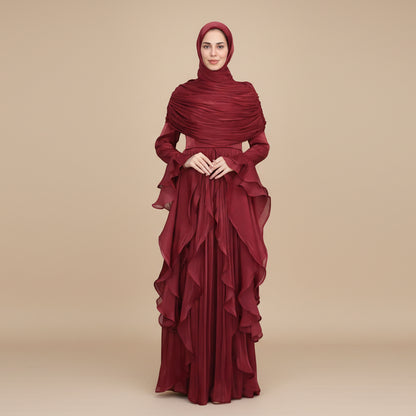 فستان عباية نسائي مسلم بكاب #261169
