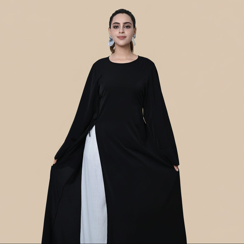 عباية فستان شق جانبي للنساء - عباية محتشمة - ندى - #261102