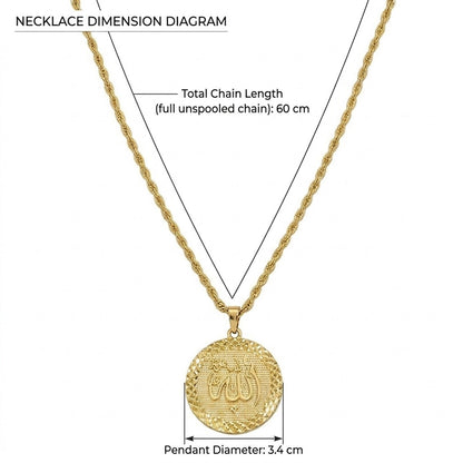 Gold Arab Allah Necklace Islamic Muslim Jewelry