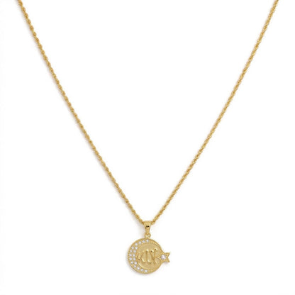 Moon Star Arabic Allah Necklace Islamic Muslim Jewelry #775
