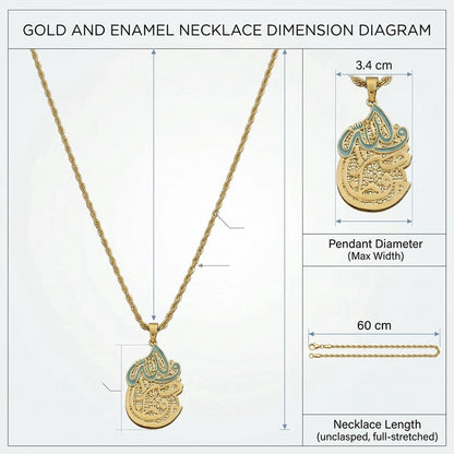 Arabic Calligraphy Necklace Islamic Muslim Jewelry #761