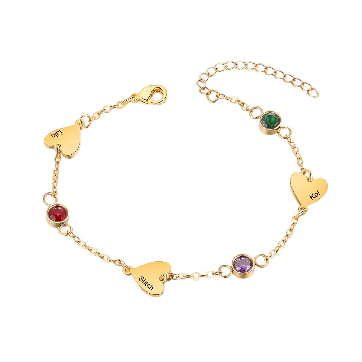 Custom Birthstone Bracelet Jewelry With Name #BC4