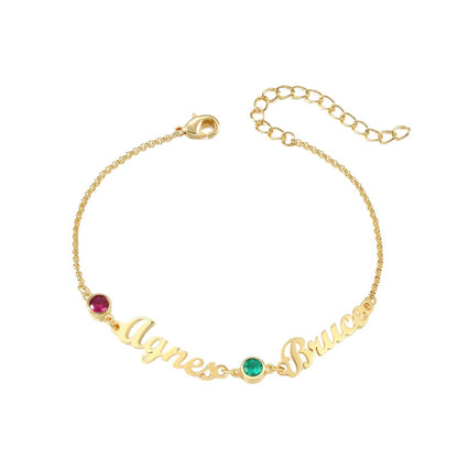 Custom Birthstone Bracelet Jewelry With Name #BC9