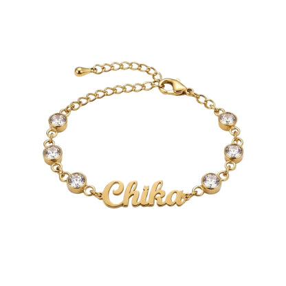 Custom Birthstone Bracelet Jewelry With Name #BC7