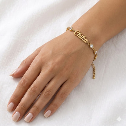 Custom Birthstone Bracelet Jewelry With Name #BC7