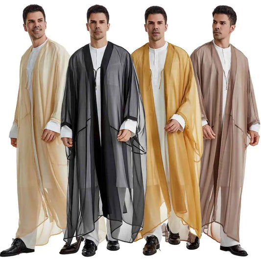 Arab Men Bisht - Saudi Bisht - Black/Coffee/Beige/Yellow