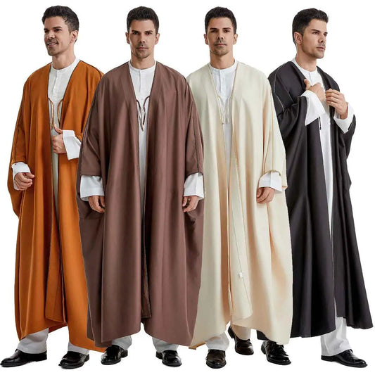 Men Bisht - Saudi - Thick Fabric - Black/Beige/Coffee/Tan