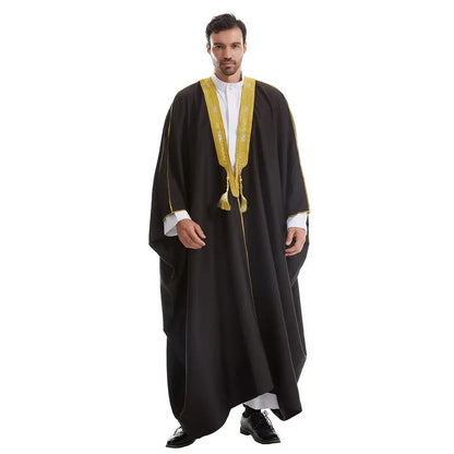 Men Bisht- Middle East Arab -Thick Fabric - Black/Beige/White/Tan