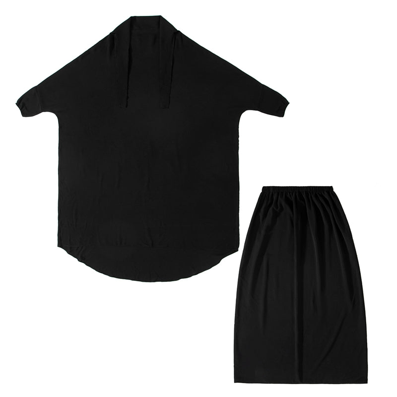 Jilbab Suit Prayer Dress 2 Pieces Set With Tops Robe Jilbab And Skirt