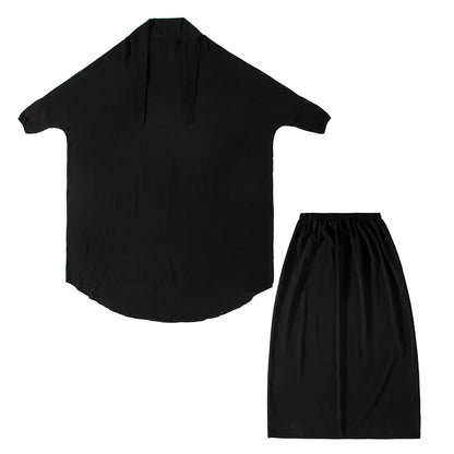 Jilbab Suit Prayer Dress 2 Pieces Set With Tops Robe Jilbab And Skirt