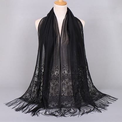 Muslim Women Lace Hollow Tassel Hijab Scarf #26VS069