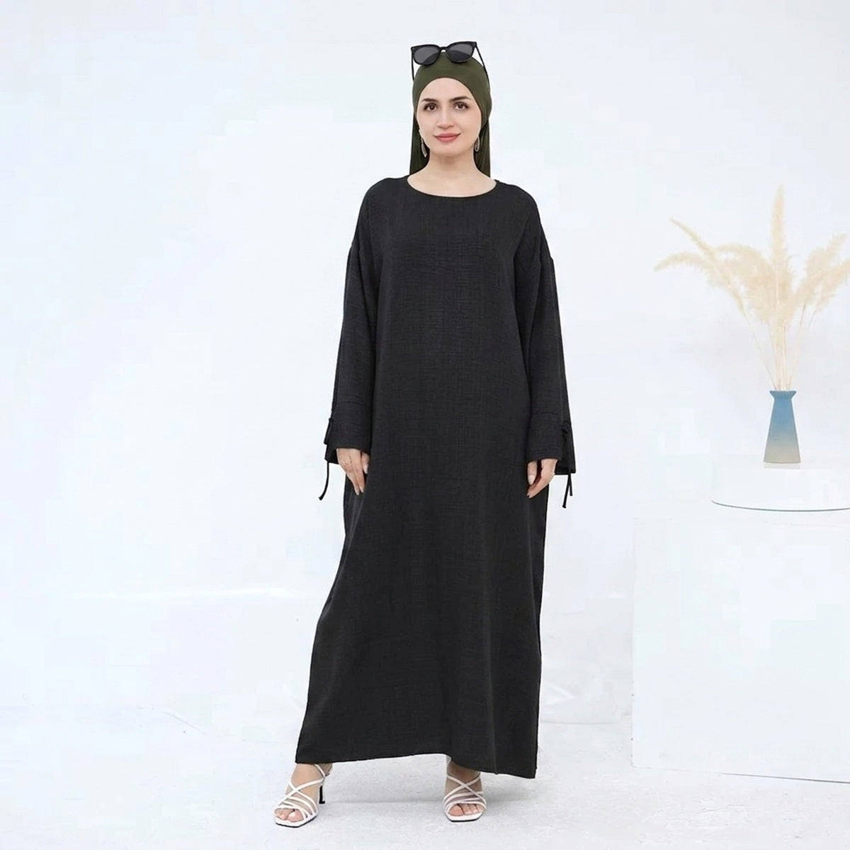 عباية نسائية مسلمة مجعدة للارتداء اليومي #24946