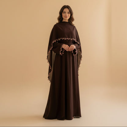 Muslim Women Nida Abaya Dress With A Laced Matching Hijab #261355
