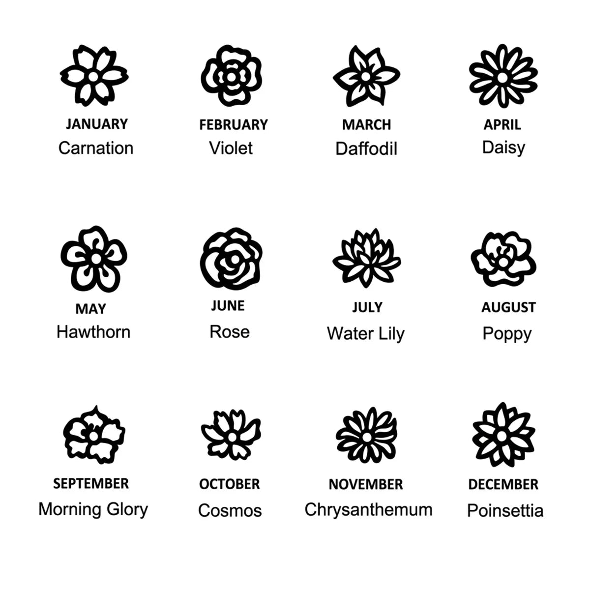 Birth Flower With Birthstone Necklace For Mom, Grandma #1403