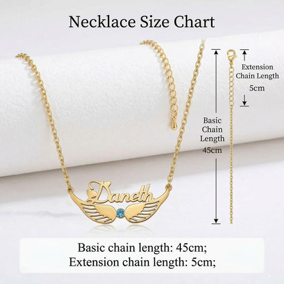 Custom Personalized Arabic & English Name Necklace With Birthstone #2ZX