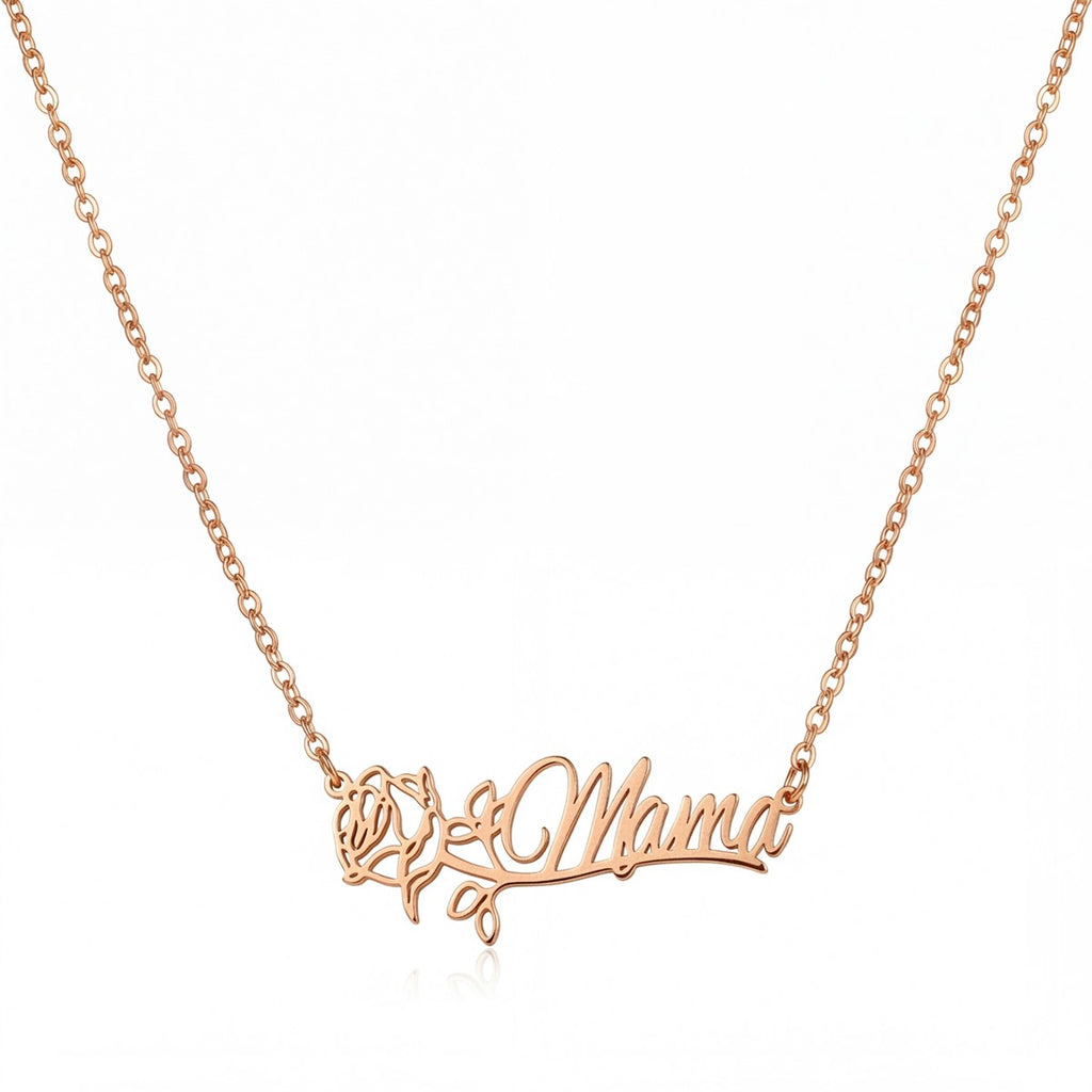 Personalized Name Necklace with Birth Flower #2