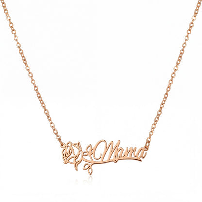 Custom Birth Flower Name Necklace - Personalized Jewelry - Gold/Silver/Rose Gold - Gift For Mom/Grandmother/Girlfriend - #2