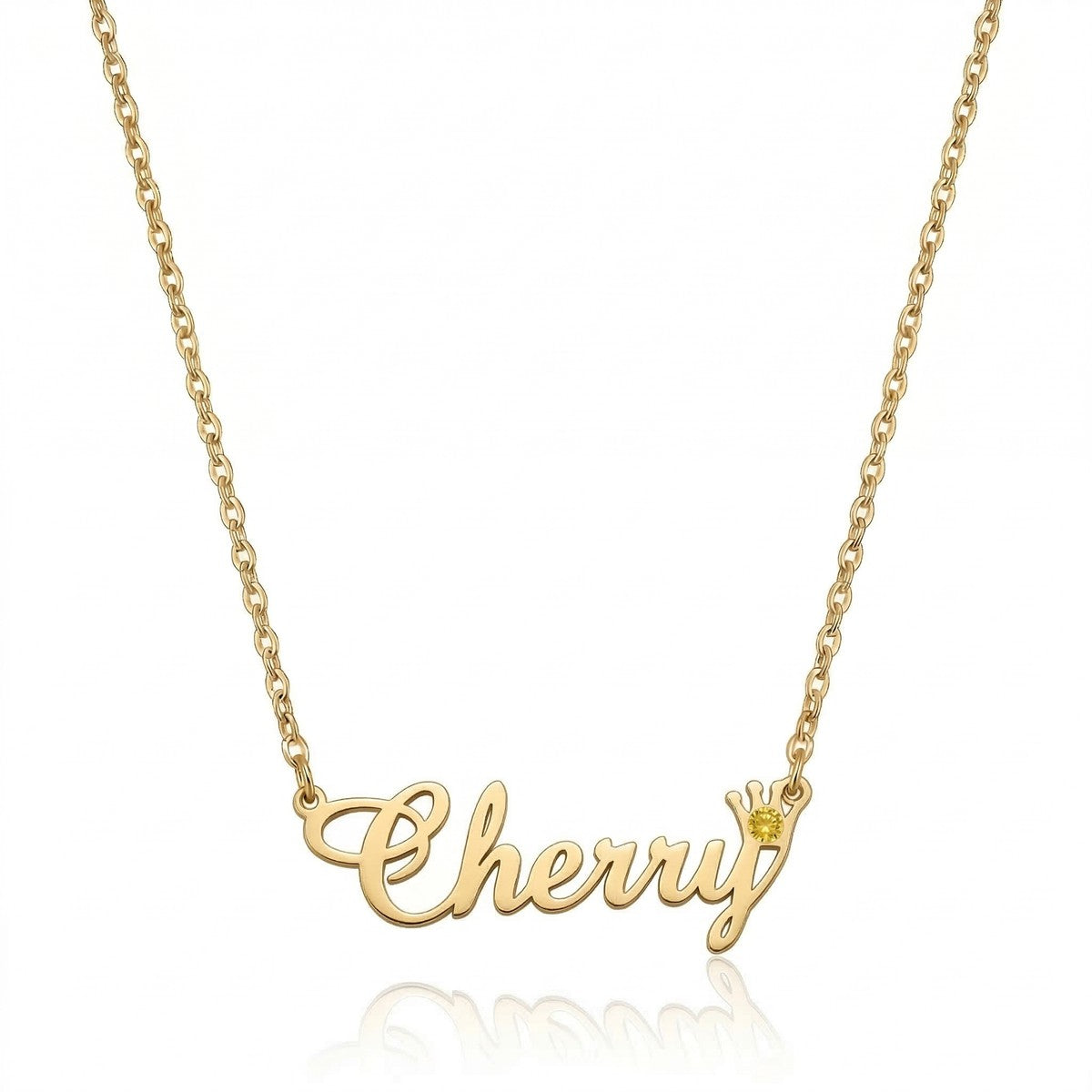 Custom Personalized Arabic & English Name Necklace With Birthstone #4ZX