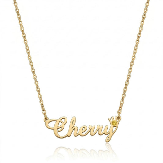 Custom Personalized Arabic & English Name Necklace With Birthstone #4ZX