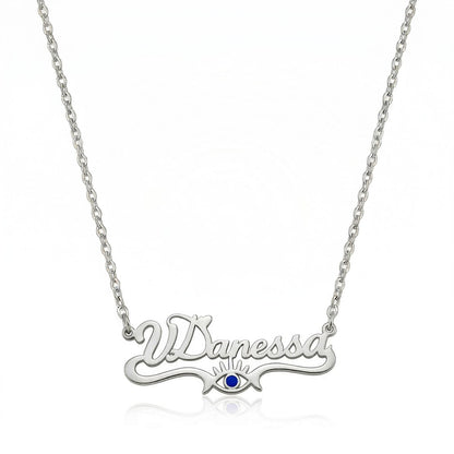 Custom Personalized Arabic & English Name Necklace With Birthstone #5ZX