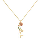 Personalized Name Necklace with Birth Flower #4