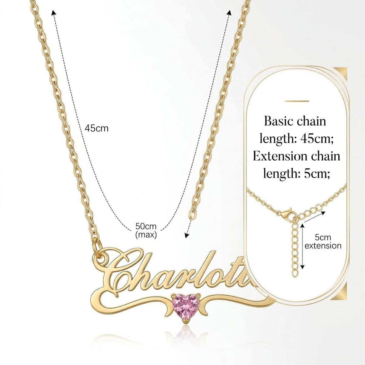 Personalized Name Necklace with Birthstone #6ZX
