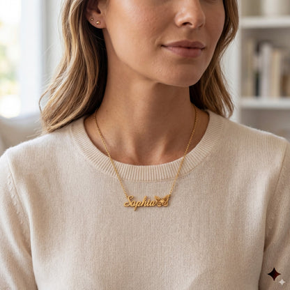 Custom Name Necklace With Butterfly of Birth - Personalized Jewelry - Gold/Silver/Rose Gold- Gift For Mom/Grandma/Girlfriend