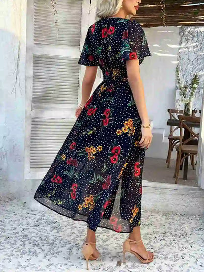 Bohemia V-Neck Printed Women Dress #2523048