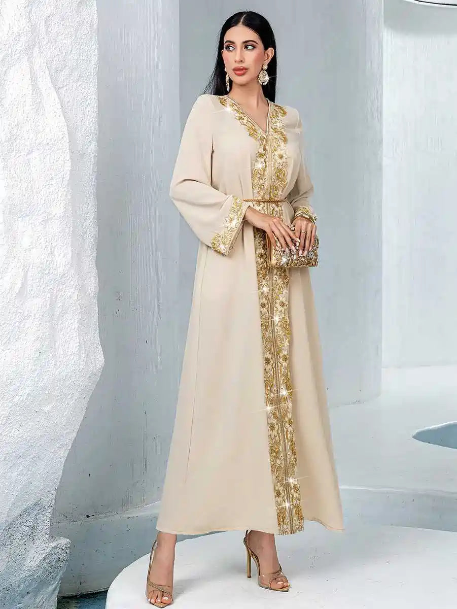 Embroidery Lace Eid Outfits Caftan Kaftan Dress #2540931