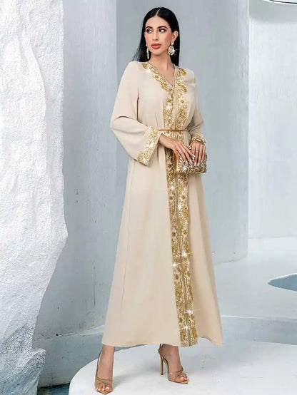 Embroidery Lace Eid Outfits Caftan Kaftan Dress #2540931