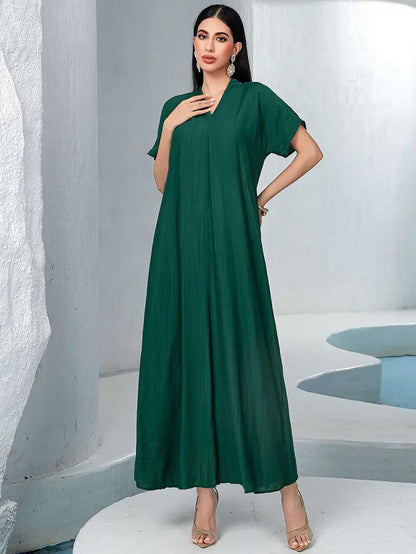 Eid 2 Pieces Set Lace Trim Caftan Kaftan Dress #255233