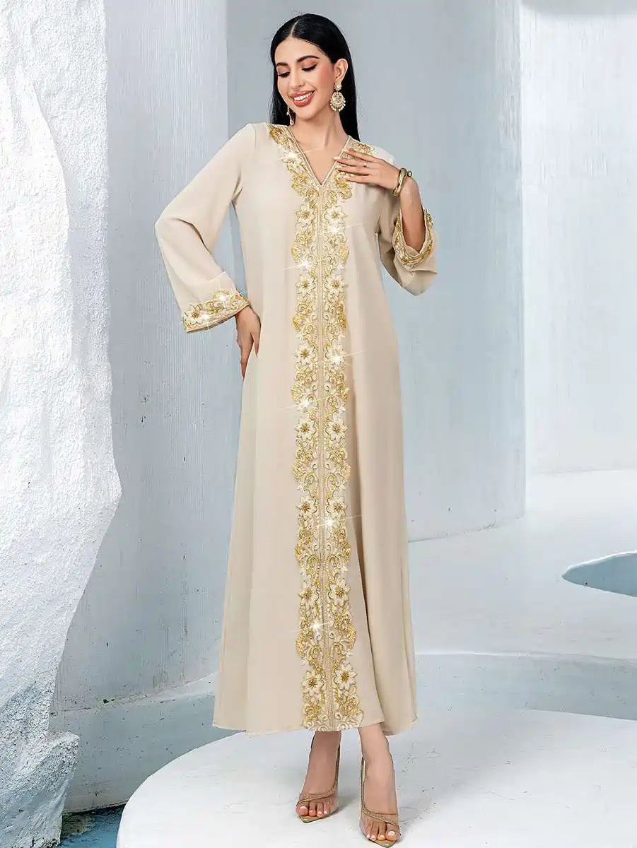 Embroidery Lace Eid Outfits Caftan Kaftan Dress #2540931