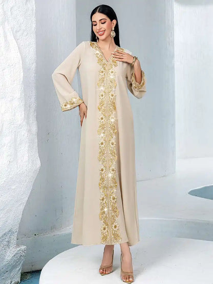 Embroidery Lace Eid Outfits Caftan Kaftan Dress #2540931