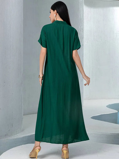 Eid 2 Pieces Set Lace Trim Caftan Kaftan Dress #255233