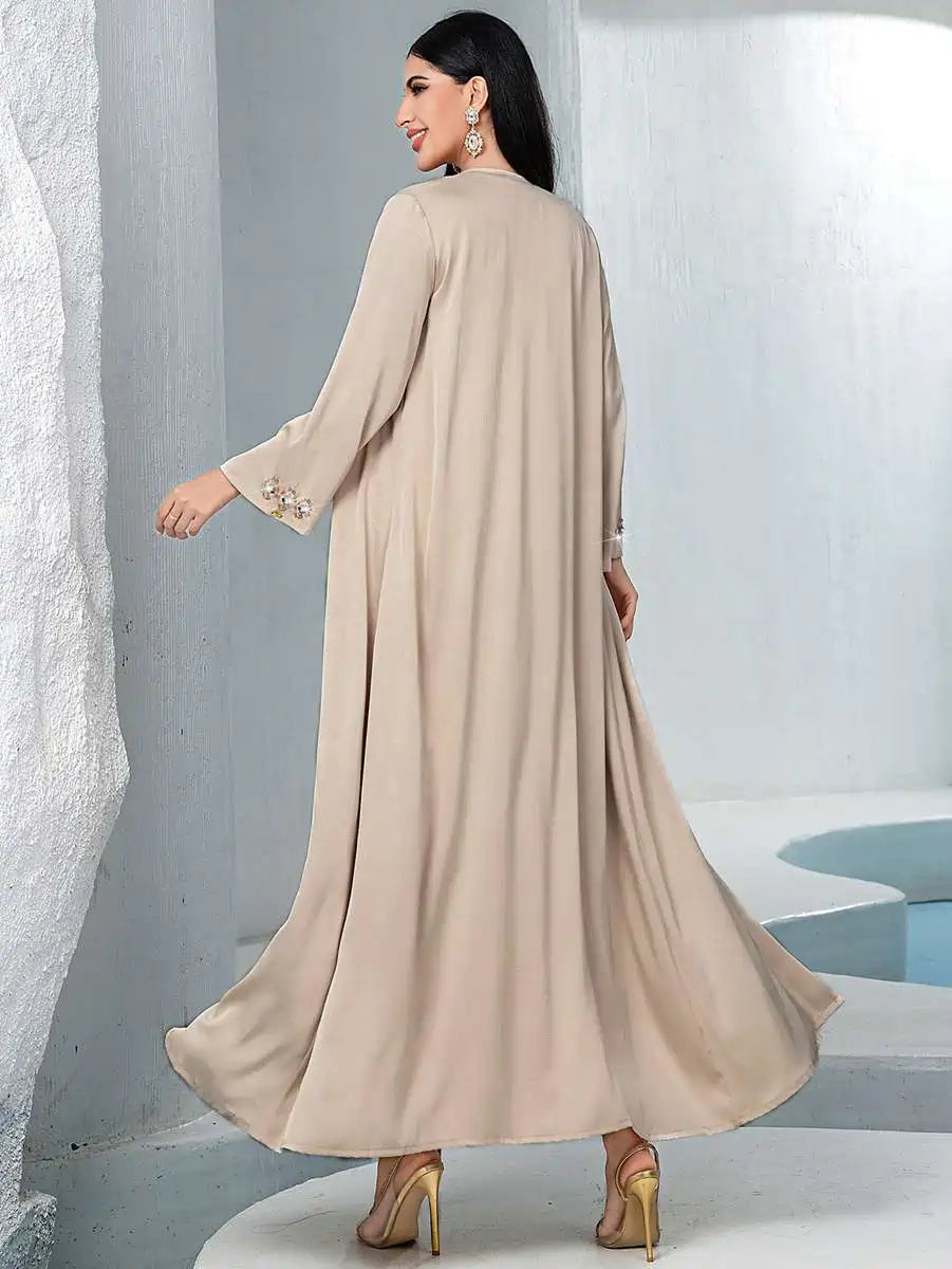Hotfix Rhinestone 2 Pieces Set Mukhawar Caftan Kaftan Dress #255148