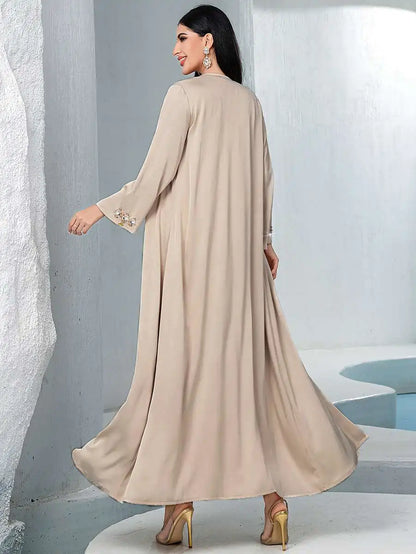 Hotfix Rhinestone 2 Pieces Set Mukhawar Caftan Kaftan Dress #255148