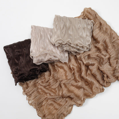 Muslim Women Shiny Pleated Hijab Scarf #26YW555