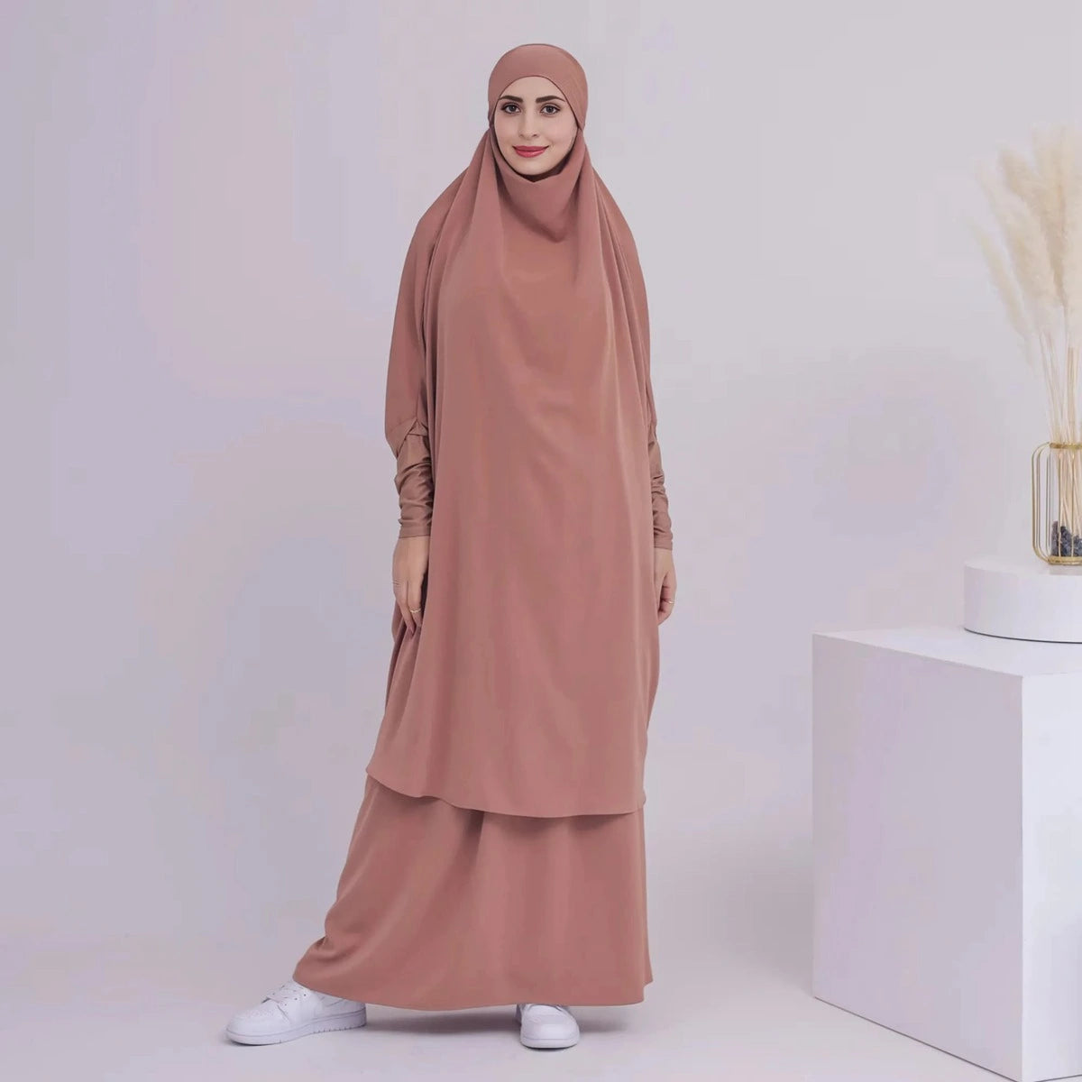 طقم عباية صلاة من قطعتين مع بلوزة وتنورة #23423