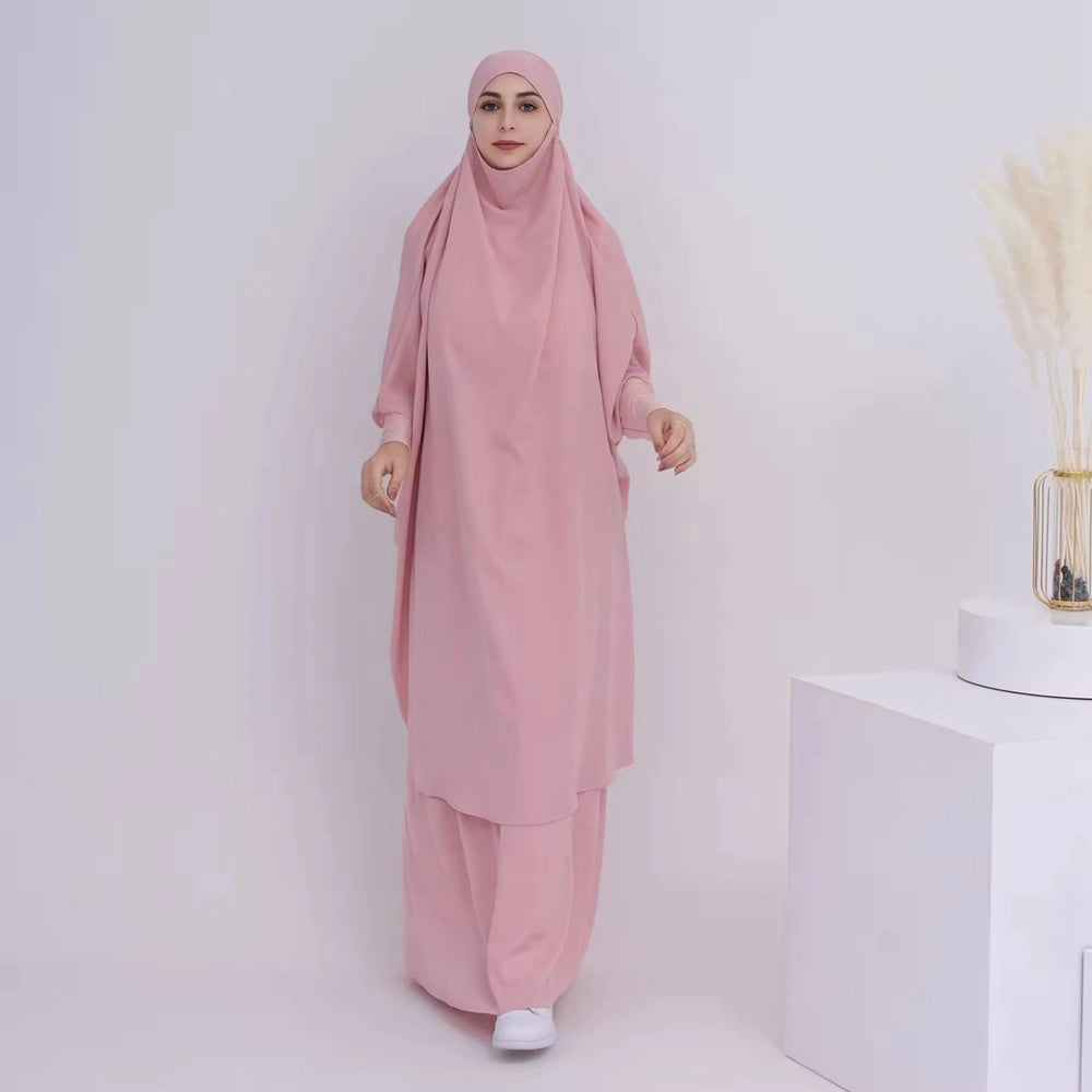 طقم عباية صلاة من قطعتين مع بلوزة وتنورة #23423