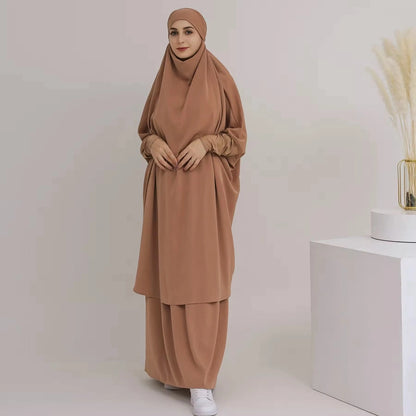 طقم عباية صلاة من قطعتين مع بلوزة وتنورة #23423