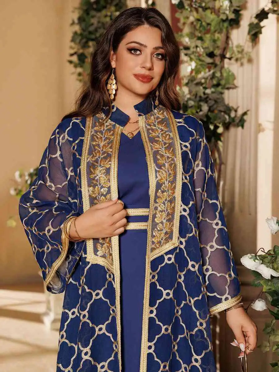 طقم عيد الأضحى للنساء المسلمات، قطعتان، قفطان مطرز من دوريس، رقم 26416