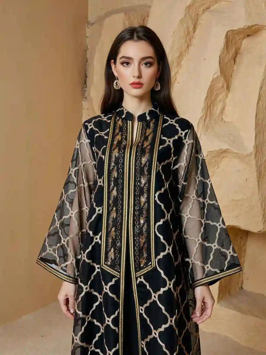 Eid Embroidery Arab Jalabiya Caftan Kaftan Dress #25S127