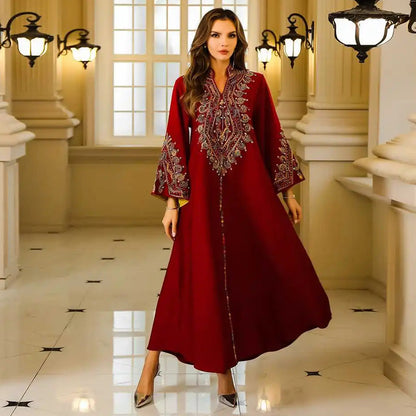 فستان عيد مطرز بحبل وخرز، قفطان #25S080